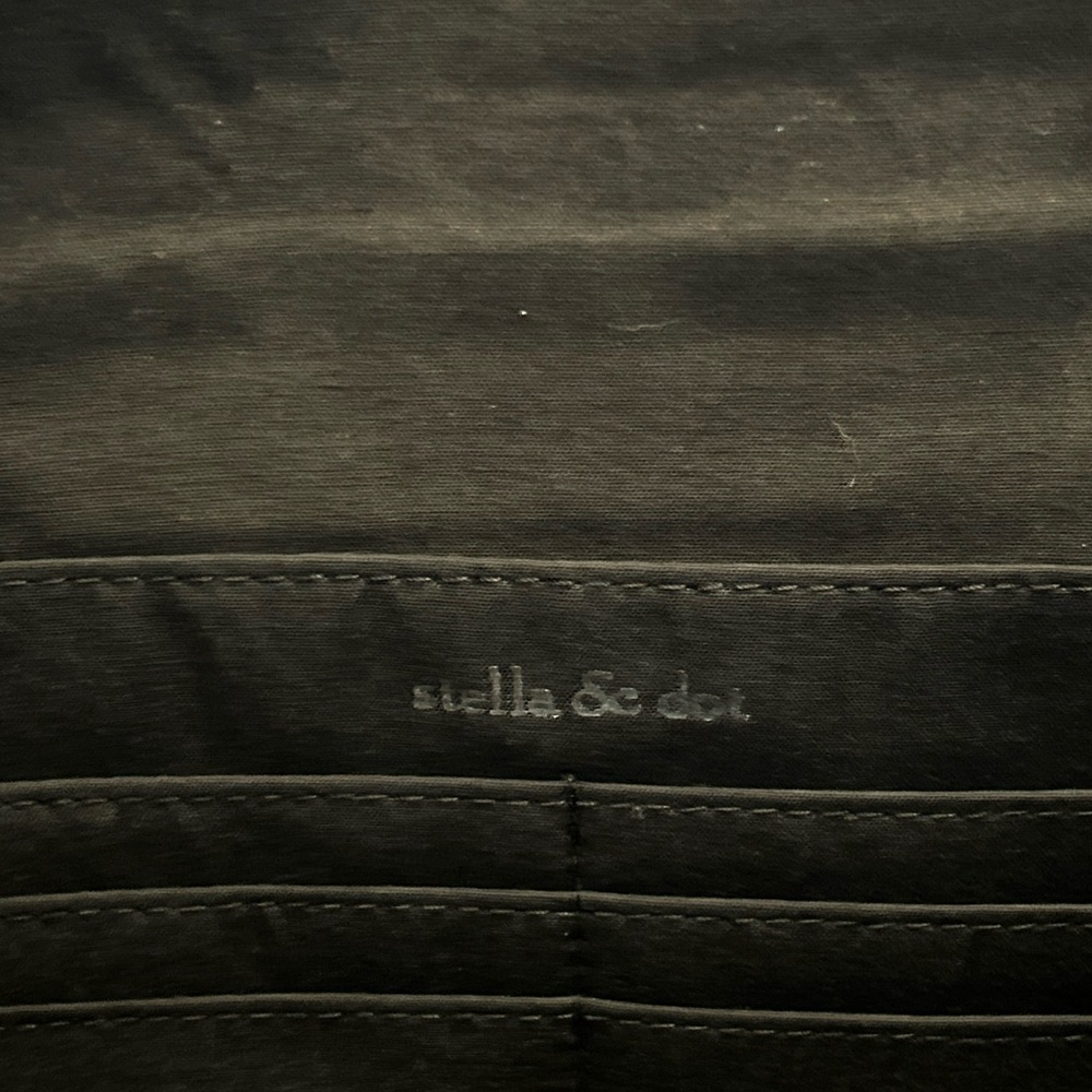 Stella & Dot Taj Clutch Cotton Credit Card Slots Snap Closure Black Embroidery - Picture 11 of 11